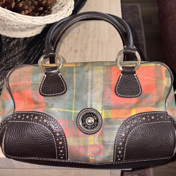 Dooney & Bourke Plaid Satchel in Green and Orange. I Love It, CLOSET CLEAN OUT - Picture 2 of 7
